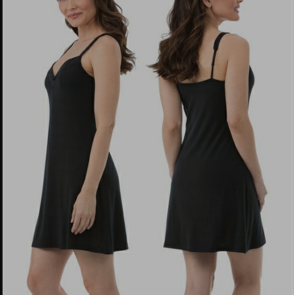 Pajamagram naturally nude chemise black sz XS NWT